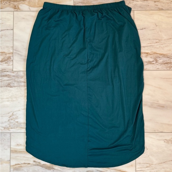 Myth Teal Green High-Low Wrap Skirt with Gold Ring Detail Size 3X Made in USA - Picture 2 of 5